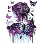 Butterfly Girl Back-Partial Special Diamond Painting-30x40cm