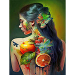 Tattoo Girl-Full Round Diamond Painting-30x40cm