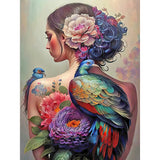 Tattoo Girl-Full Round Diamond Painting-30x40cm