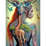 Tattoo Girl-Full Round Diamond Painting-30x40cm