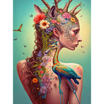 Tattoo Girl-Full Round Diamond Painting-30x40cm