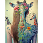 Tattoo Girl-Full Round Diamond Painting-30x40cm