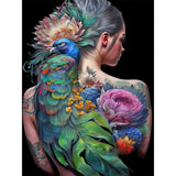 Tattoo Girl-Full Round Diamond Painting-30x40cm