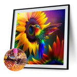 Sunflowers Hummingbird-Full Round Diamond Painting-30x30cm
