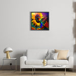 Sunflowers Hummingbird-Full Round Diamond Painting-30x30cm