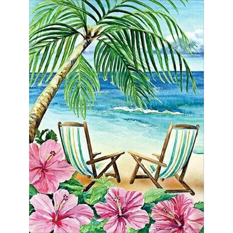Beach-Full Round Diamond Painting-30x40cm