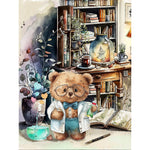 Cartoon Bear-Full Round Diamond Painting-30x40cm
