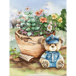 Cartoon Bear-Full Round Diamond Painting-30x40cm