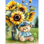 Cartoon Bear-Full Round Diamond Painting-30x40cm