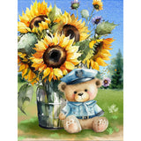 Cartoon Bear-Full Round Diamond Painting-30x40cm