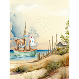 Cartoon Bear-Full Round Diamond Painting-30x40cm