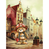 Cartoon Bear-Full Round Diamond Painting-30x40cm
