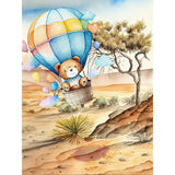 Cartoon Bear-Full Round Diamond Painting-30x40cm