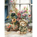 Cartoon Bear-Full Round Diamond Painting-30x40cm