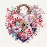Flower Love Lock-Partial Special Diamond Painting-30x30cm