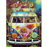 Flower Car-Partial Special Diamond Painting-30x40cm