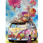 Flower Car-Partial Special Diamond Painting-30x40cm