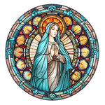 Stained Glass Jesus Virgin-Full Round Diamond Painting-30x30cm