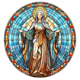 Stained Glass Jesus Virgin-Full Round Diamond Painting-30x30cm