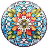 Stained Glass Flower-Full Round Diamond Painting-30x30cm
