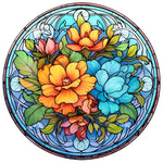Stained Glass Flower-Full Round Diamond Painting-30x30cm