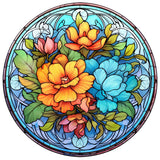 Stained Glass Flower-Full Round Diamond Painting-30x30cm