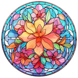 Stained Glass Flower-Full Round Diamond Painting-30x30cm