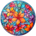 Stained Glass Flower-Full Round Diamond Painting-30x30cm