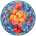 Stained Glass Flower-Full Round Diamond Painting-30x30cm