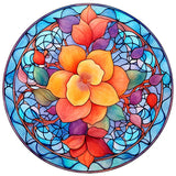 Stained Glass Flower-Full Round Diamond Painting-30x30cm