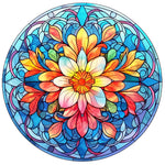 Stained Glass Flower-Full Round Diamond Painting-30x30cm