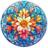 Stained Glass Flower-Full Round Diamond Painting-30x30cm