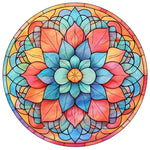 Stained Glass Flower-Full Round Diamond Painting-30x30cm