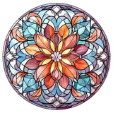Stained Glass Flower-Full Round Diamond Painting-30x30cm