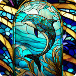 Stained Glass Marine Life-Full Round Diamond Painting-30x30cm