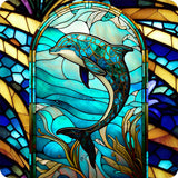 Stained Glass Marine Life-Full Round Diamond Painting-30x30cm