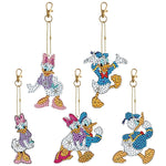5/6pcs/sets-Cartoon-Double Side Drill-Diamond Keychain