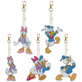 5/6pcs/sets-Cartoon-Double Side Drill-Diamond Keychain