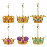 5/6pcs/sets-Cartoon-Double Side Drill-Diamond Keychain