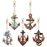 5/6pcs/sets-Cartoon-Double Side Drill-Diamond Keychain