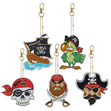 5/6pcs/sets-Cartoon-Double Side Drill-Diamond Keychain