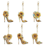 5/6pcs/sets-Cartoon-Double Side Drill-Diamond Keychain