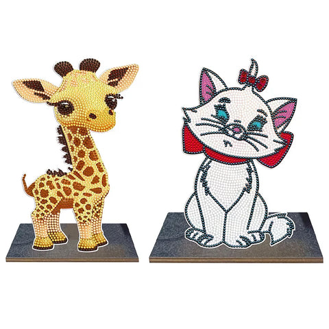 Giraffe/Marie Cat-Single Side Drill-Wooden Ornaments