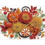 Autumn Pumpkin Quill Paper Painting-Partial Special Diamond Painting-40x30cm