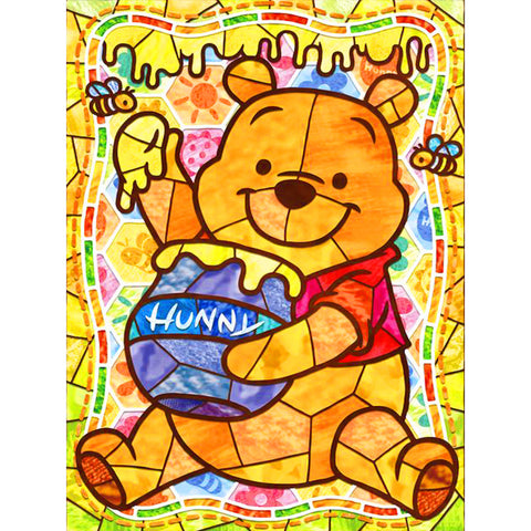 Stained Glass Cartoon-Full Round Diamond Painting-30x40cm
