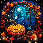 Halloween Pumpkin-Full Round Diamond Painting-30x30cm