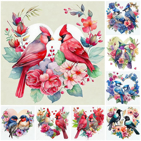 Wreath Bird-Full Round Diamond Painting-30x30cm