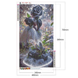 Black Rose-Full Drill Diamond Painting-40x70cm