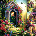 Garden House-Partial Special Diamond Painting-30x40cm