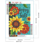 Sunflower Calligraphy And Painting-Full Round Diamond Painting-30x40cm